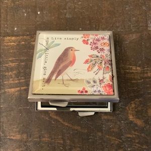 Floral Bird Design Compact Mirror